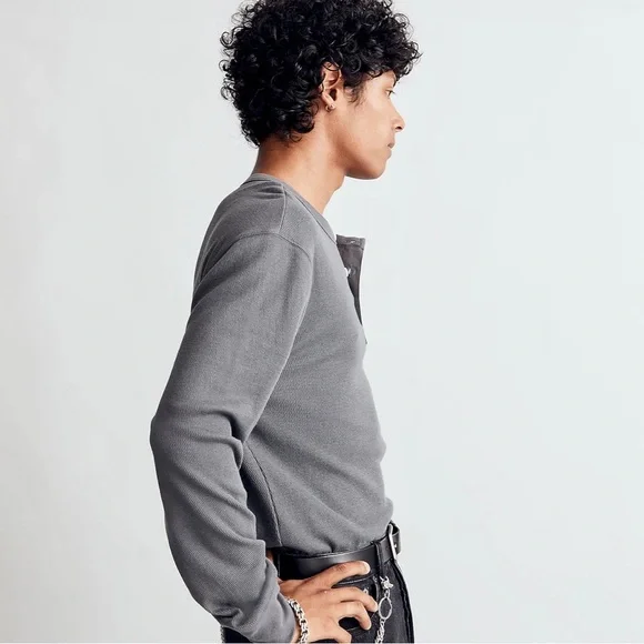 NWOT Madewell Thermal Henley Long Sleeve Tee - Picture 3 of 8